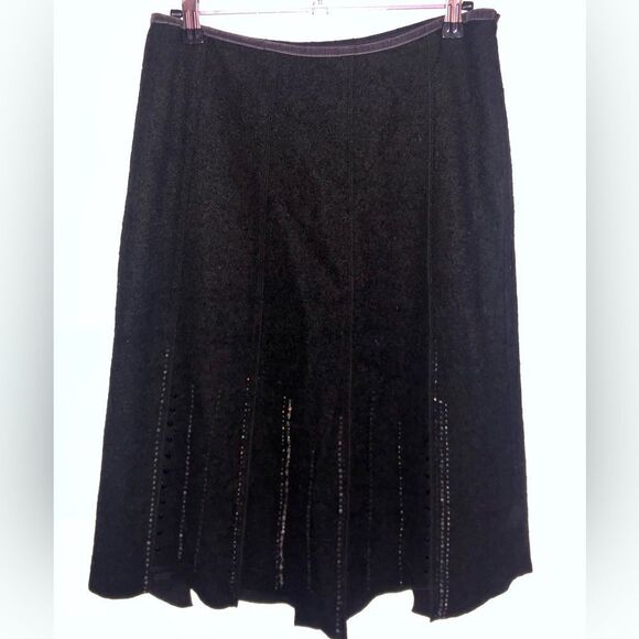 Vintage Imperial 100% Wool Skirt Black Size 2 - Picture 1 of 4